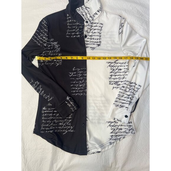 BLOUSE LONG SLEEVE BUTTON DOWN STATEMENT DRESS BLOUSE - Picture 9 of 12